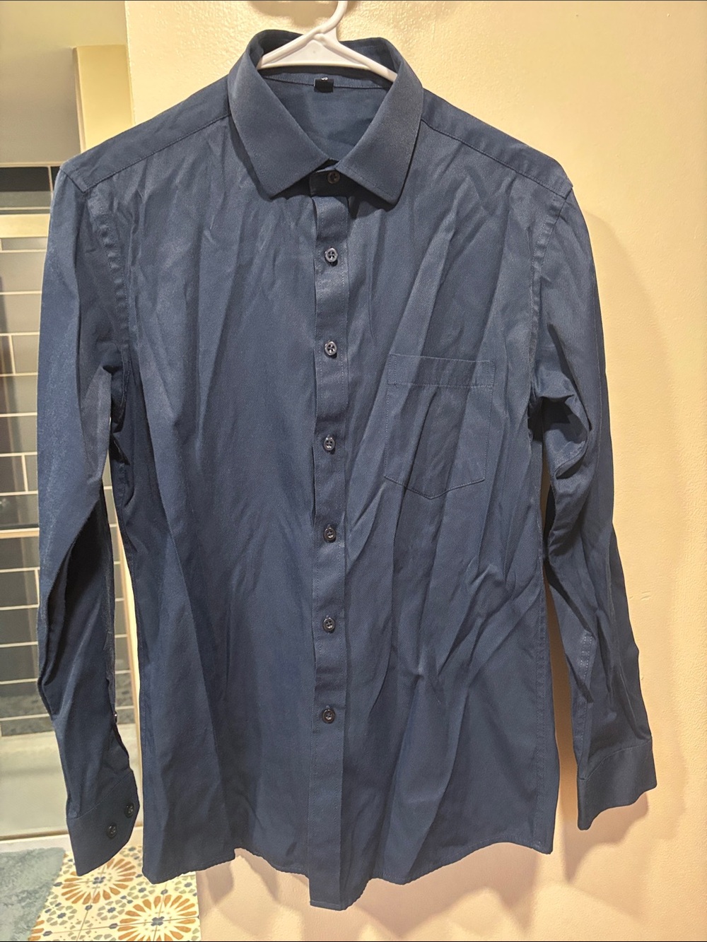 Men's Classic Long-Sleeve Dress Shirt - Navy Blue